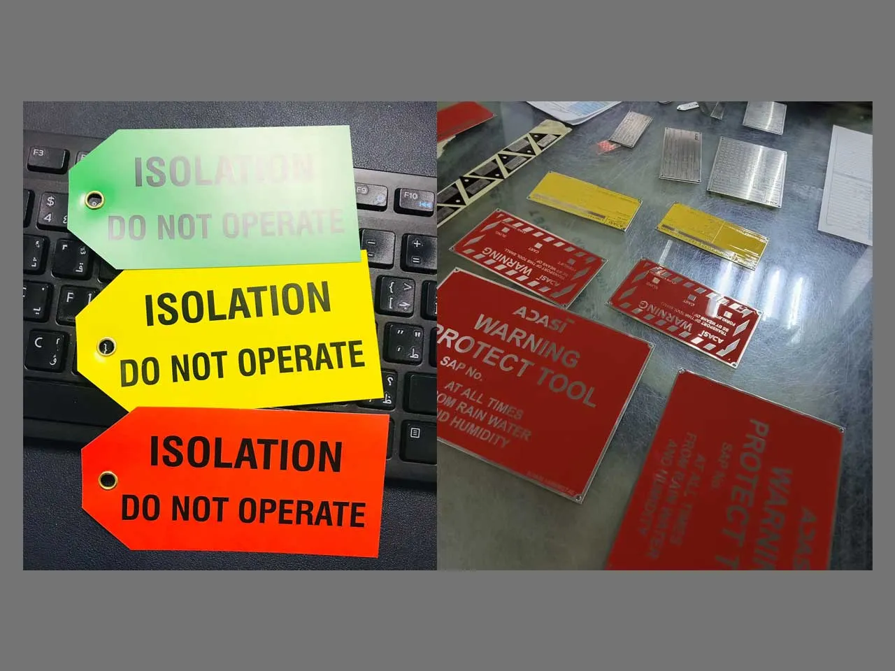 Industrial Safety Tags & Engraved Nameplates